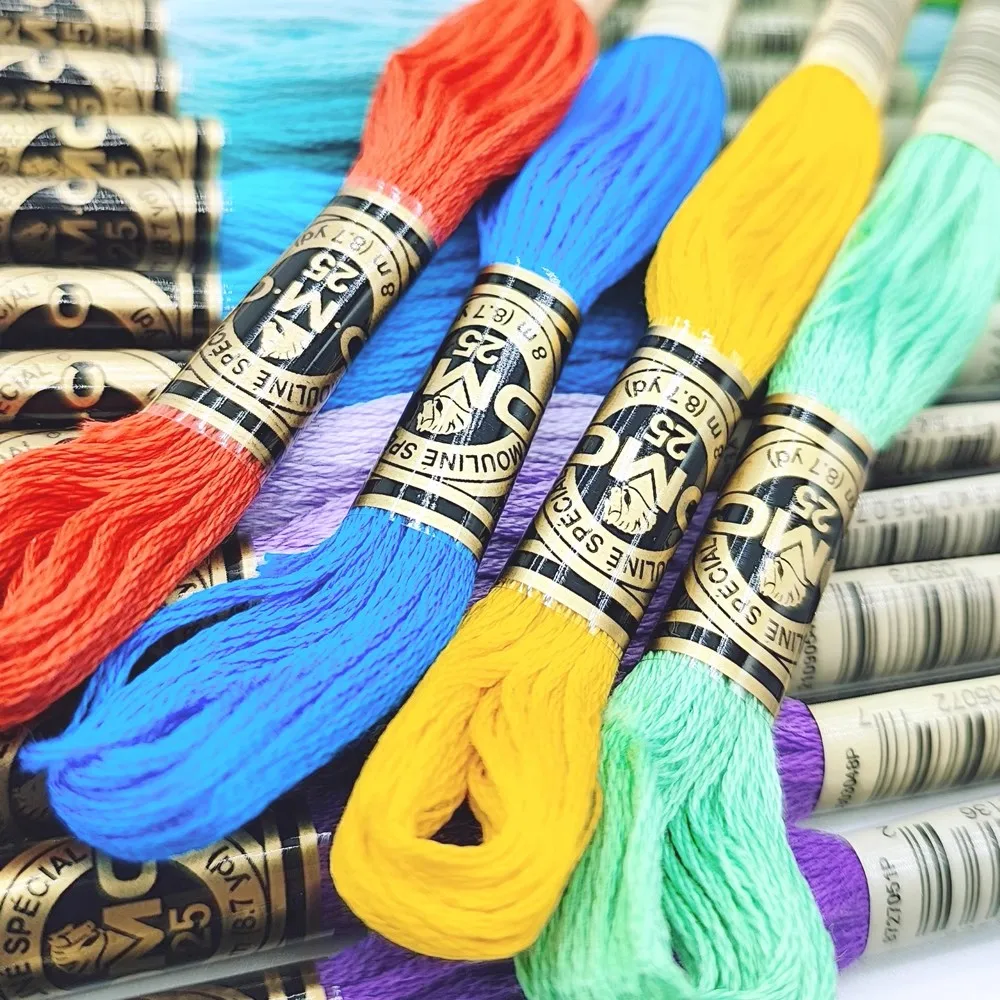 Embroidery Floss Thread for Home Sewing, Cross Stitch Thread, 8 m Per Skein, No Repeat, DMC Colors, 447 + 35 Pcs