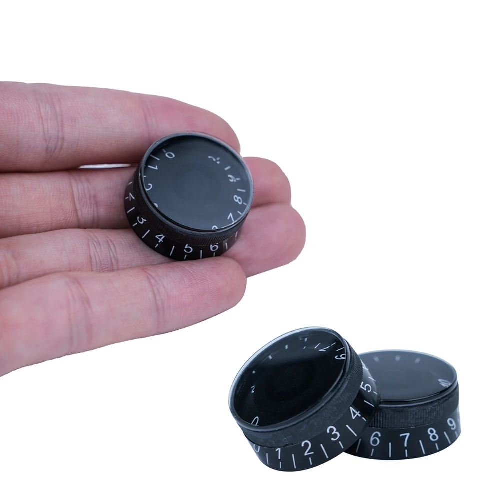 4 Stück Gitarren-Lautstärkeregler, Top-Hat-Knöpfe, Geschwindigkeits- und Tonpedal-Regler für E-Gitarre und Bass, 29 Farben – Detail 30