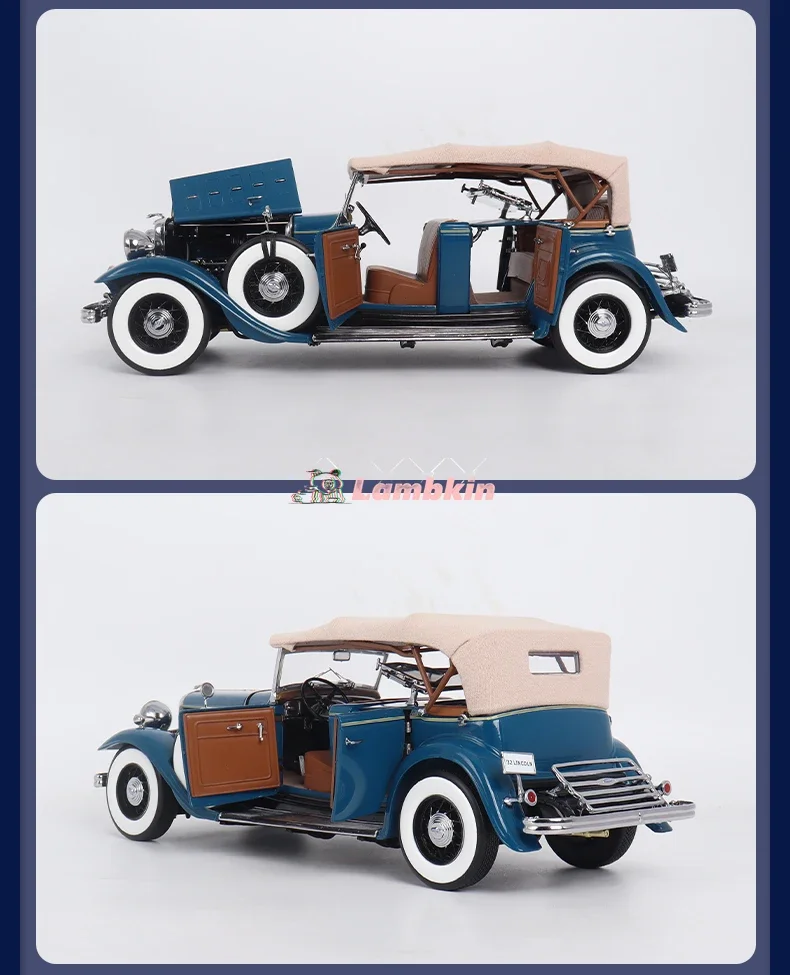 SunStar 1:18 For 1932 Lincoln KB Lincoln Classic Car Replica Alloy Car Model green Classic Cars Collectible Ornaments Gifts