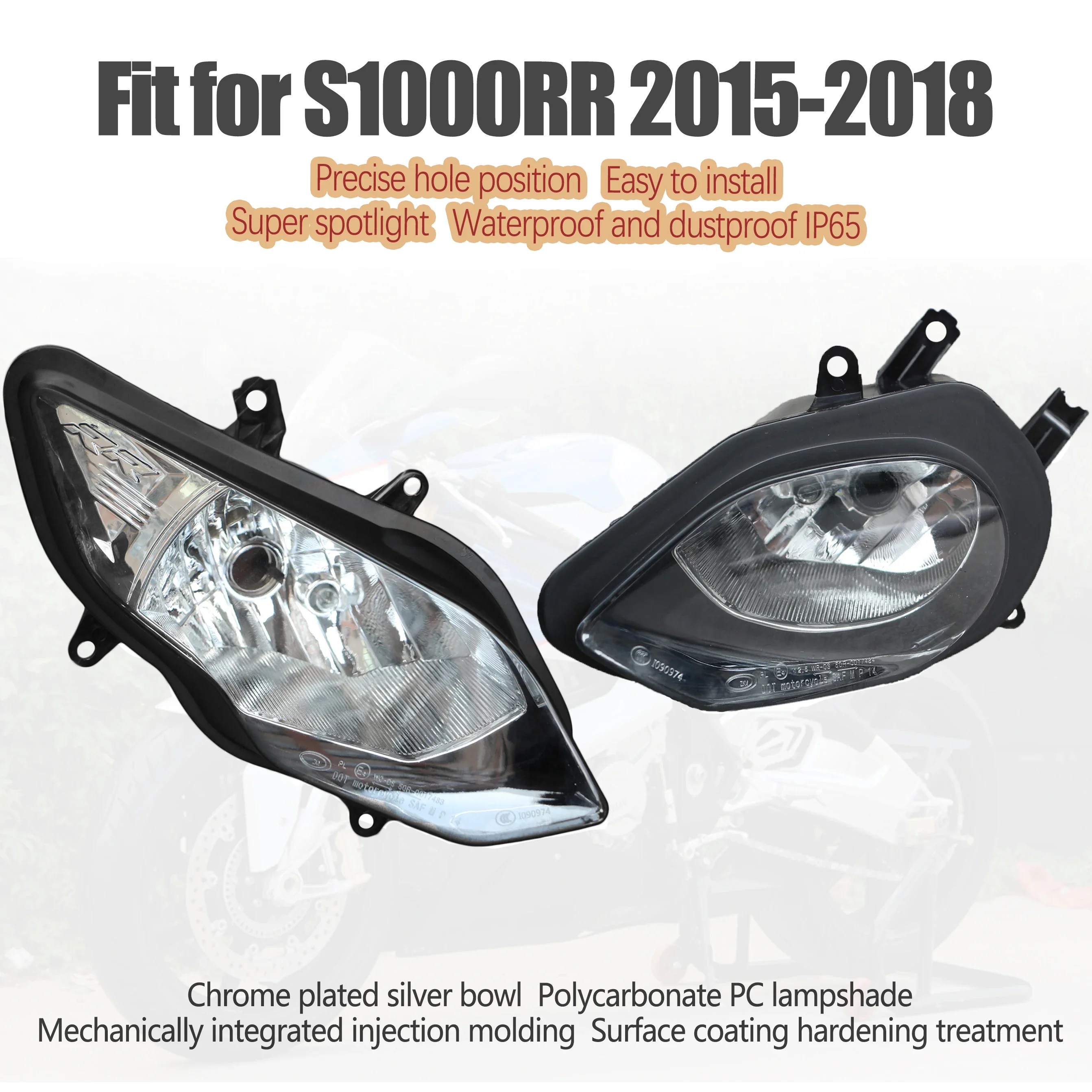 

Fit For BMW 2015 - 2018 S1000RR Headlight Motorcycle Headlamp Front Head Light Assembly S 1000 RR S1000 RR S 1000RR 2016 2017