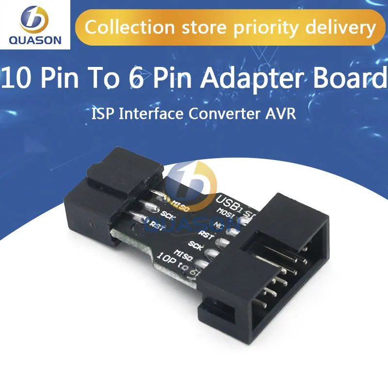 10Pin To 6PiN Convert To Standard 10 Pin To 6 Pin Adapter Board For ATMEL STK500 AVRISP USBASP ISP Interface Converter AVR