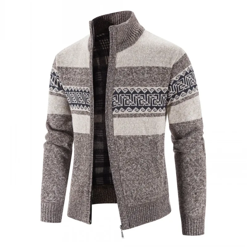 2024 New Men\'s Sweaters Autumn Winter Warm Cashmere Wool Zipper Cardigan Sweaters Man Casual Knitwear Sweatercoat Male Clothe