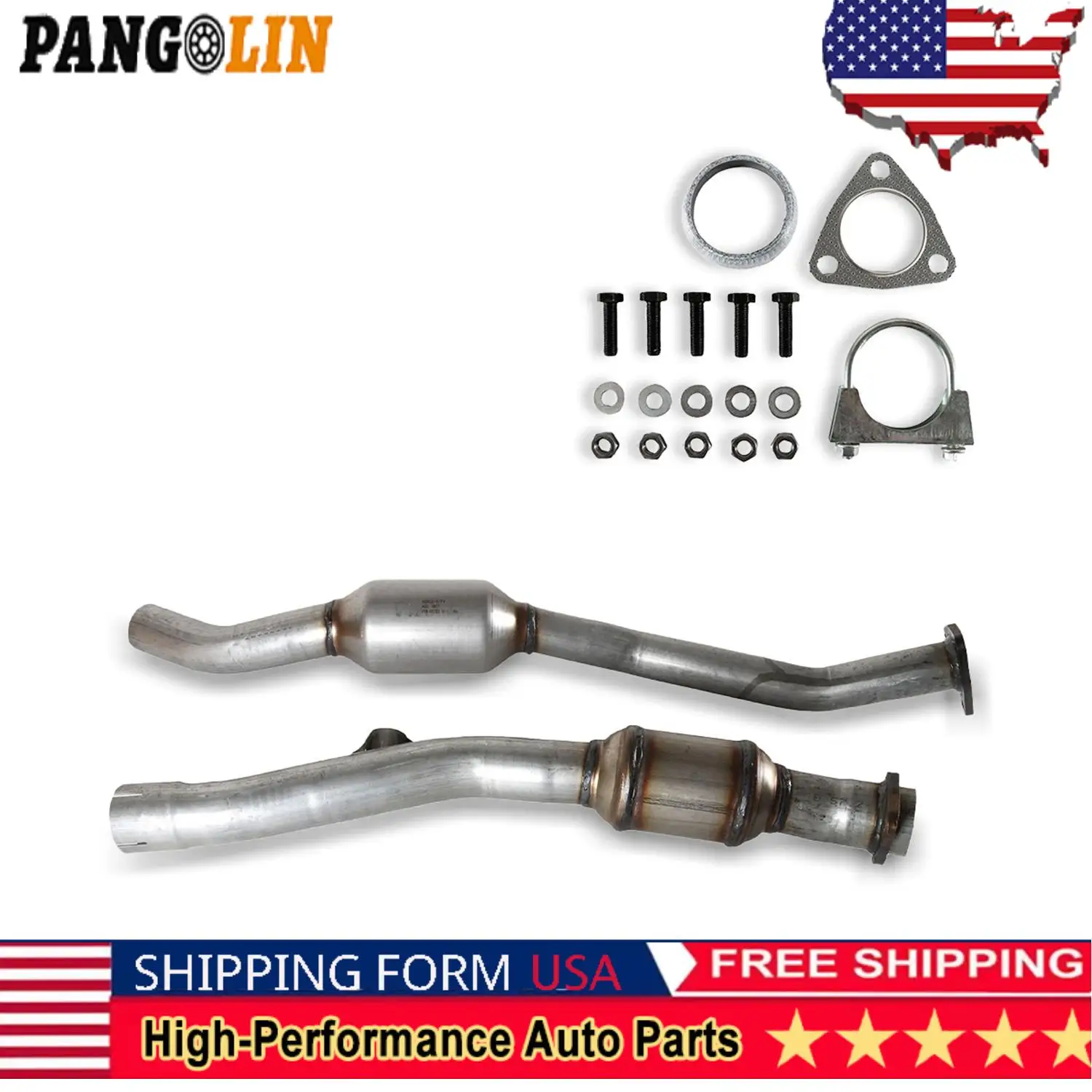 

2pcs PANGOLIN Catalytic Converter 55585 For 2009-2010 Subaru Impreza Outback Legacy Forester 2.5L Rear Car Parts Replacement