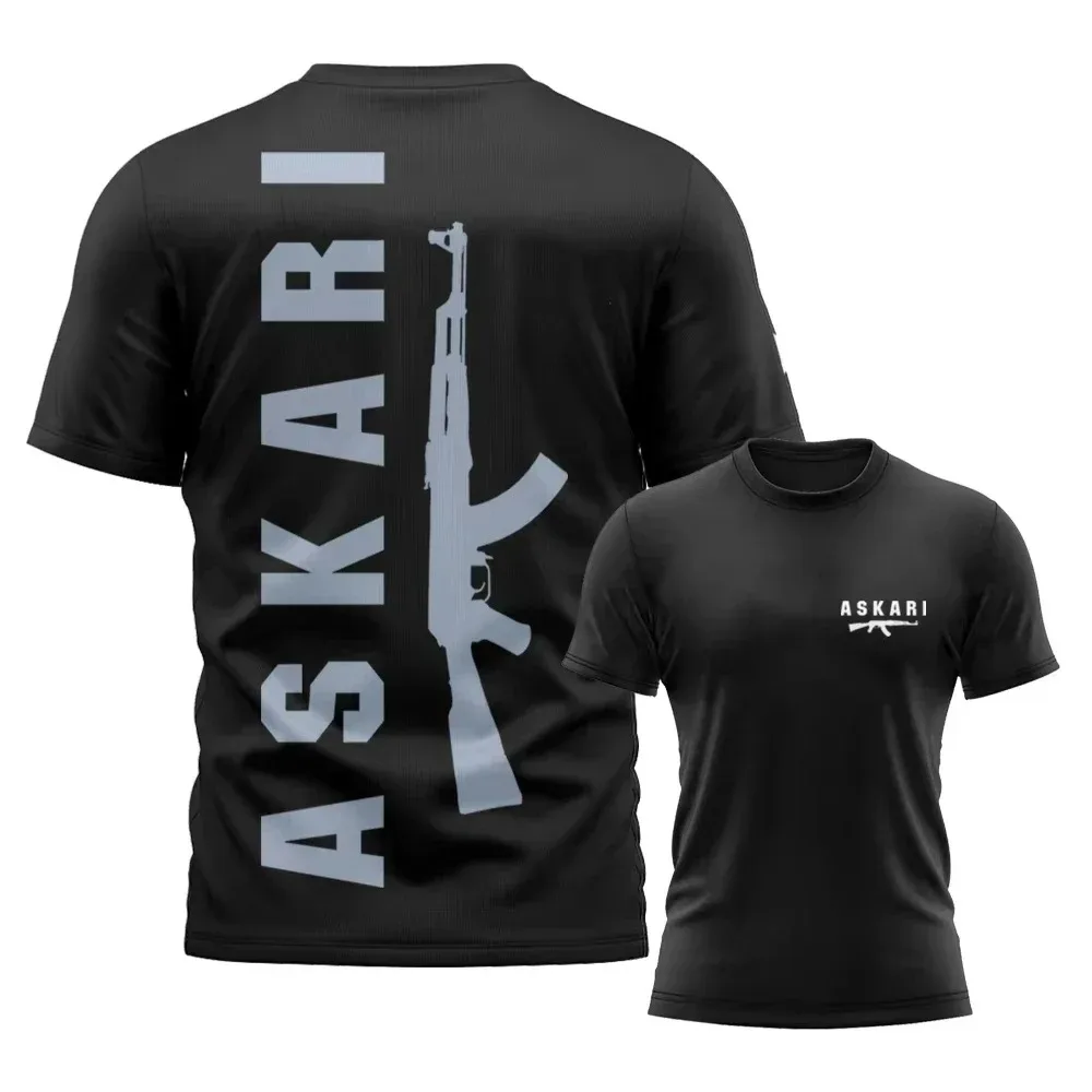 ASKARI Boxing Fighting Men's T-shirt Summer Sports Fitness 3D Round Neck Short Sleeve Top Outdoor Clothing