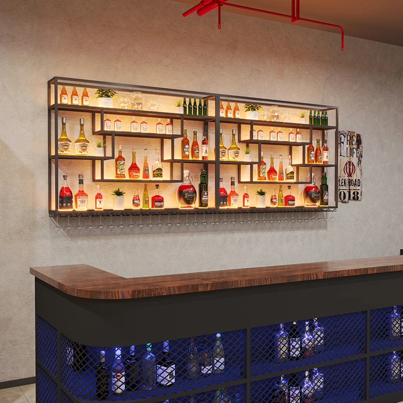 

Customized wine rack, storage rack, wall mounted red wine display cabinet, bar counter, wine cabinet, wall mounted glass,