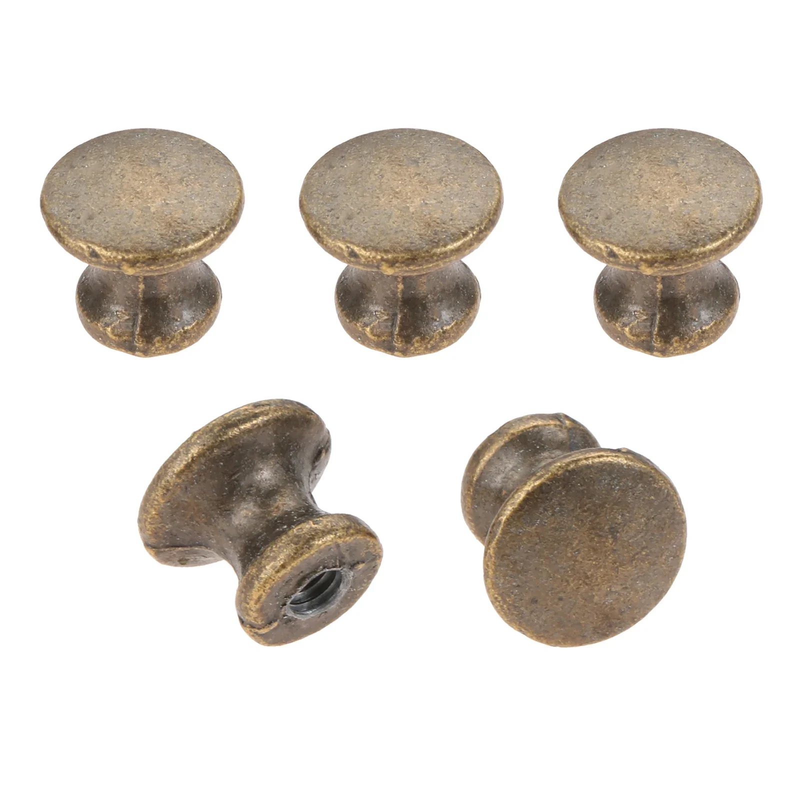 10pcs Knob w/screw Round Multi-ridged Ring Pull Metal Handle 10/12mm Bronze/Silver Bulge Button Kitchen Cabinet Wooden Box Chest