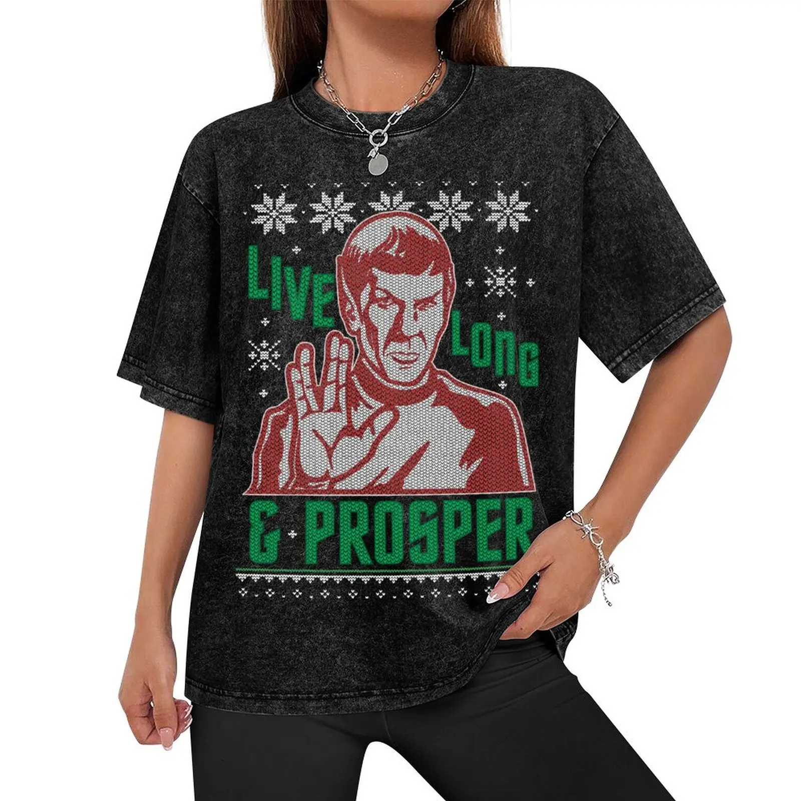 Star Trek Spock Live Long And Prosper Ugly Christmas Sweater T-Shirt cotton man t-shirts plain mens shirts graphic tee