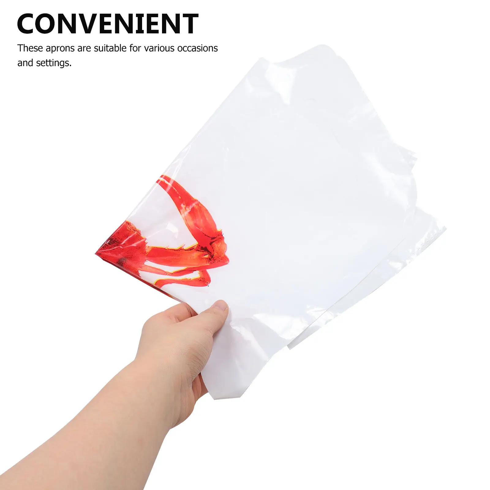 100Pcs Adorable Crab Pattern Disposable Aprons Adults Waterproof Food Stain Protection Seafood Cooking Lobster Boil Crawfish