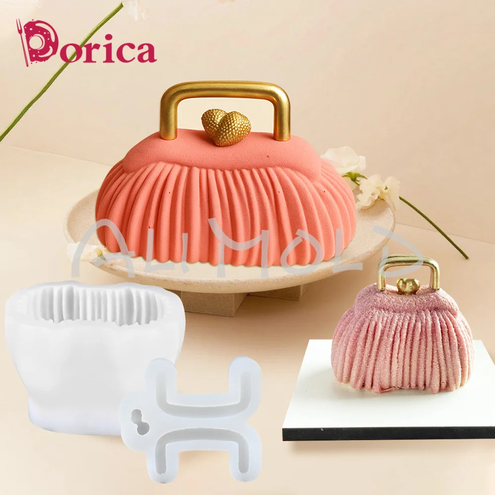 

Dorica Fashion Bag Silicone Mold Chocolate Mousse Cake Mould DIY 3D Soap Candle Wax Gypsum Making Moulds Kitchen Baking Supplies