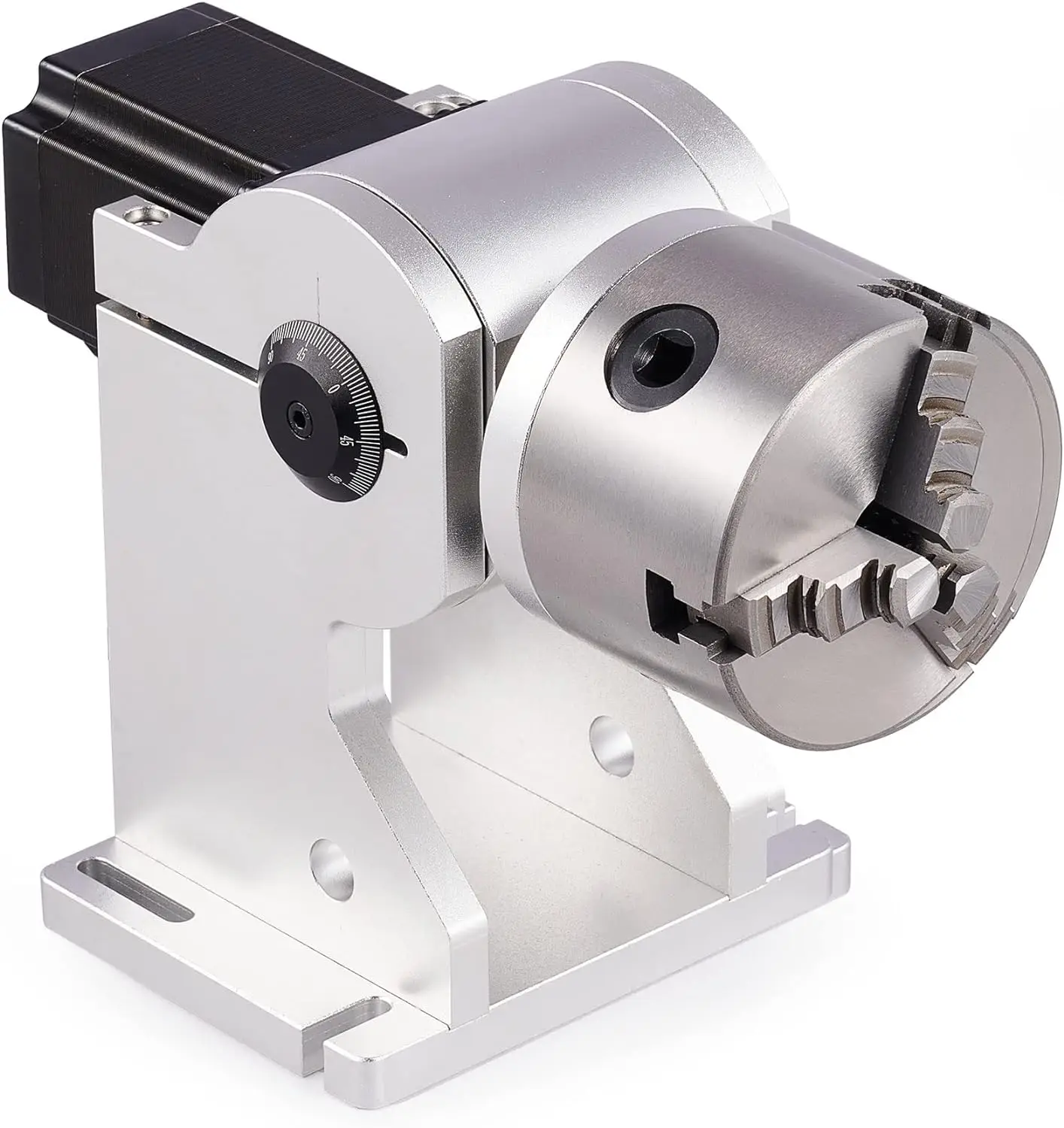 Omtech Rotary Axis Attachment For Fiber Laser Engravers, 80Mm 3 Jaw Rotary Chuck Ring Jewelry Marking Tool, Laser Engraving