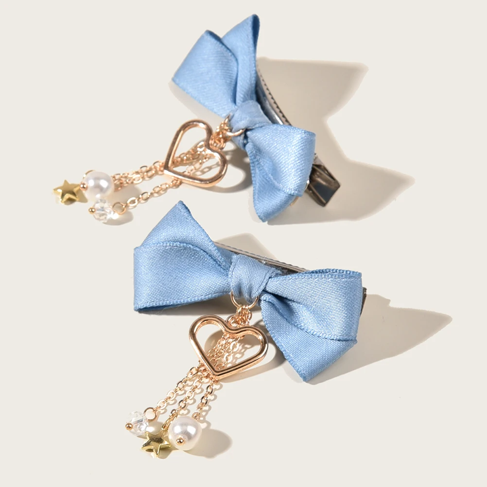 

2Pcs Fashionable Women Hair Bow Barrettes Sweet Color Creative Design Long Lasting Gift for Festivals Hair Bow