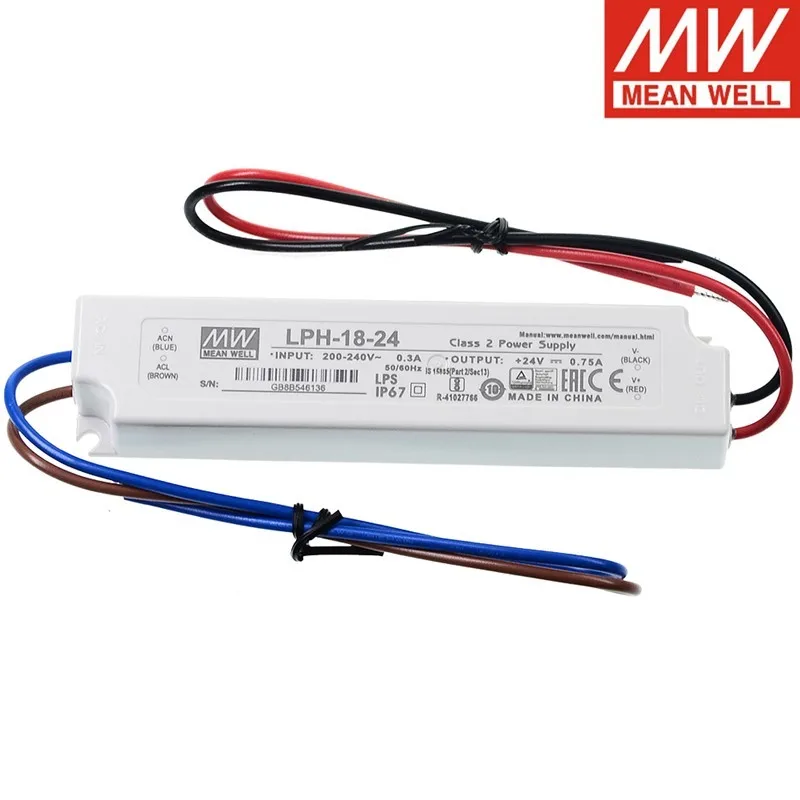 LPV-20/35/60/100/150W Taiwan MEAN WELL 12V Waterproof 24V Switching Power Supply LPH-18 Constant pressure LED Drive 15V 36V 5V