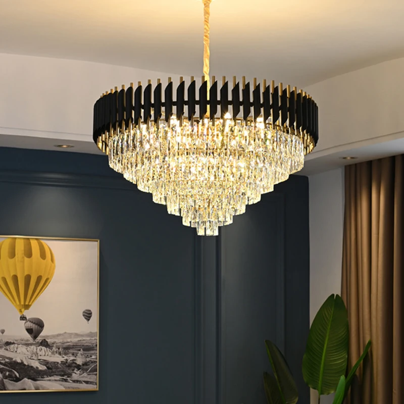 

Luxury Crystal Ceiling Pendant Lights Home Decoration Villa Living Dining Room Lighting Chandelier Indoor Hanging Lights Fixture