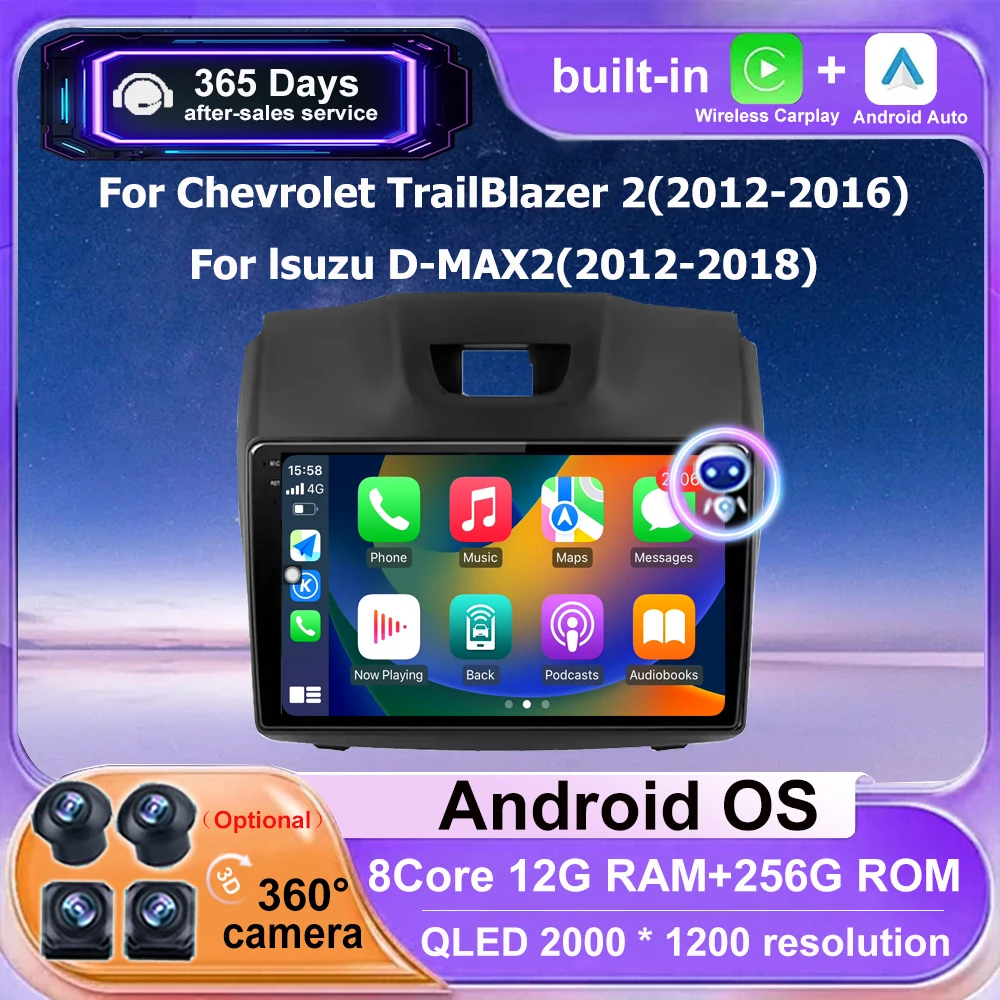 

Android Auto For Chevrolet Holden S10 TRAILBLAZER COLORADO 2012-2016 For ISUZU DMAX 2012-2018 GPS Car Radio Multimedia Player BT