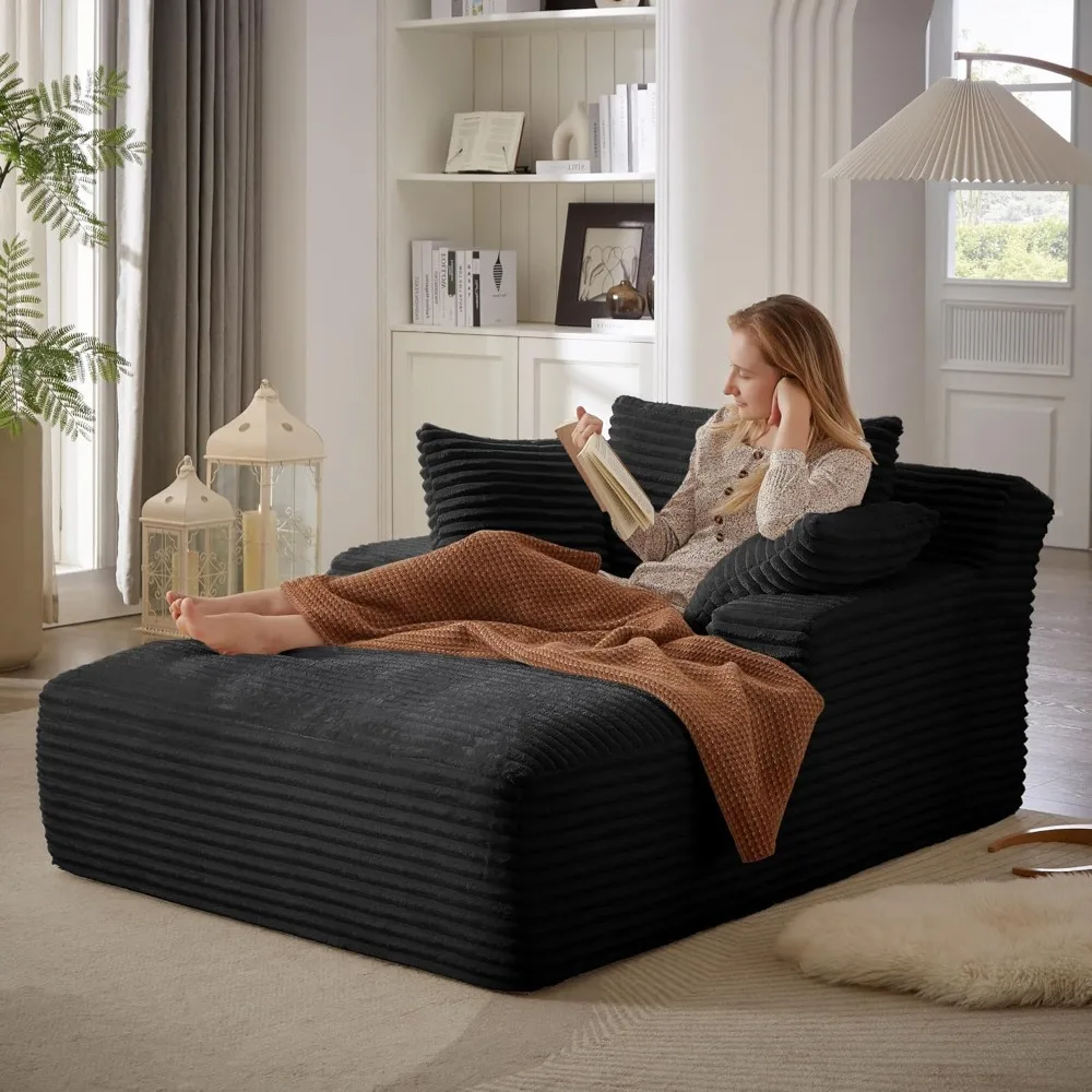 

Boneless Couch Sofa Chiar Chaise Lounge Chair Indoor Upholstered Corduroy Couch Cloud Sleeper Sofa Oversized Reading Chair for L