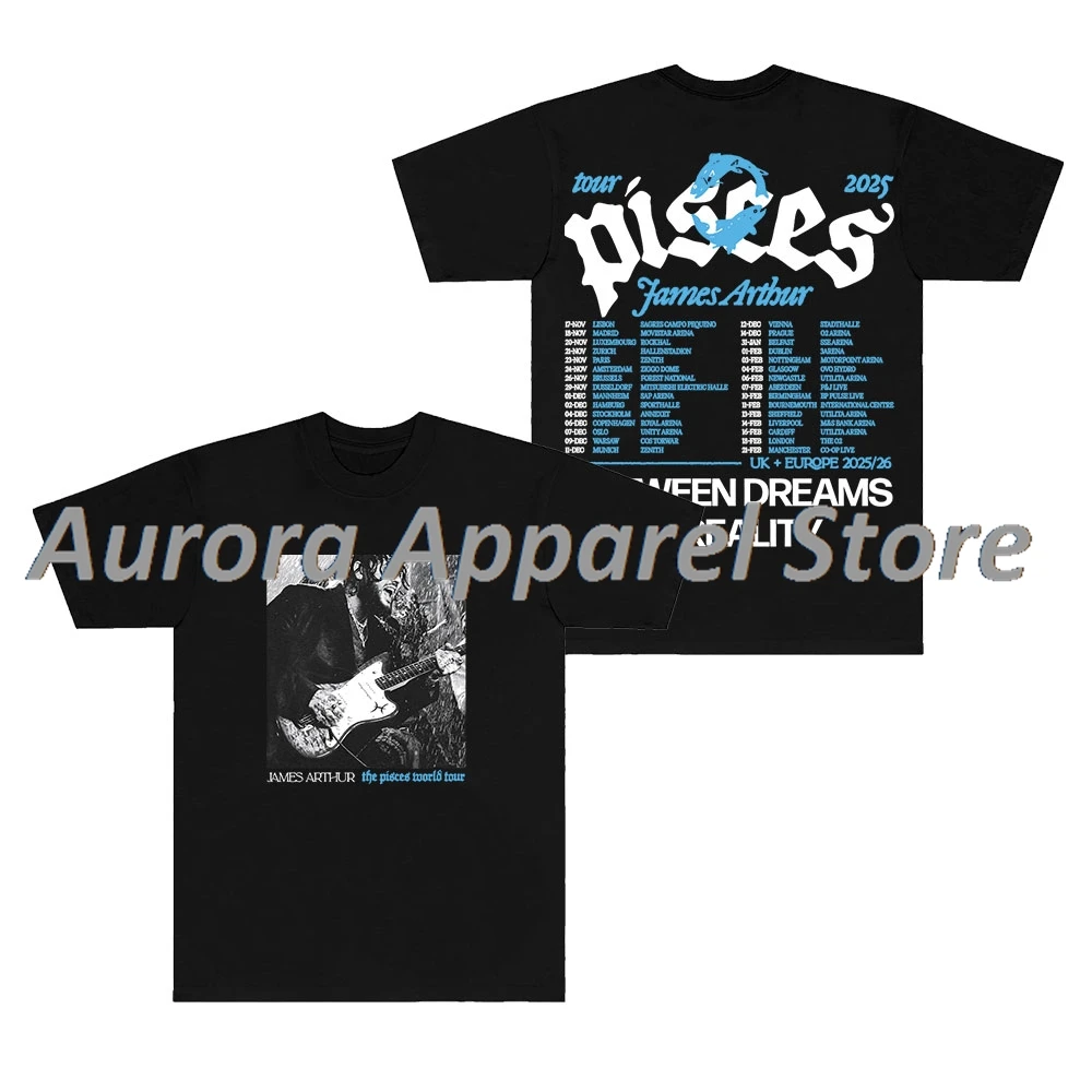 تي شيرت جيمس آرثر ذا بيسز وورلد تور تي شيرت كوسبلاي للنساء والرجال أنيق بياقة دائرية وأكمام قصيرة