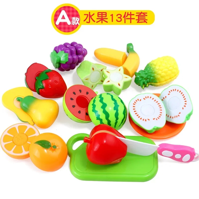 Cuisine domestique pour enfants, jouet musical découpé aux fruits, vaisselle pour bébé, cuisson de gâteau coupé pour fille de 2 à 6 ans