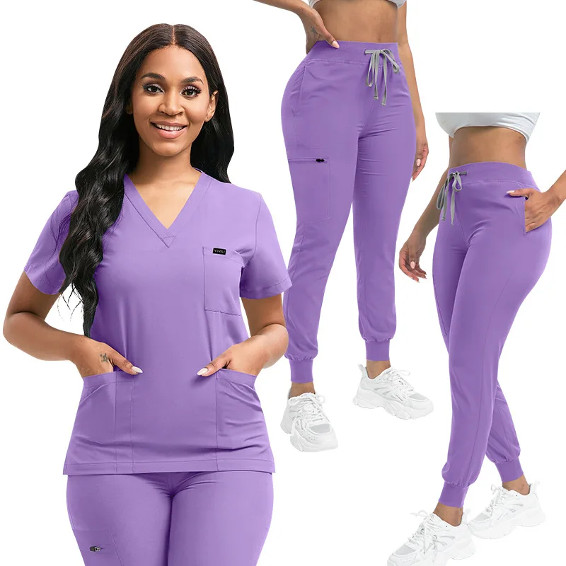 

New Nurse Uniform for Women Nursing Solid Surgical Gown High-quality Doctor Scrub Sets Unisex Hospital Work Wear Wholesale Price