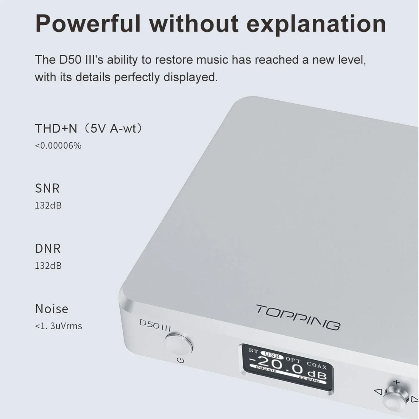 Imagem -02 - Iii Desktop Hifi Dac Decodificar Áudio Hi-res Chips Es9039q2m Duplos Pcm768 Dsd Bluetooth 5.1 Ldac Controle Remoto Entrega Direta Topping-d50