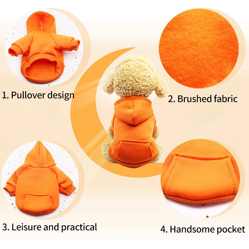 Fleece Pet Clothes Dog Warm Vest Winter Cute Hoodie Sweater Coat Costumes for Small Medium Pet Puppy Shirt Jacket Clothing 5