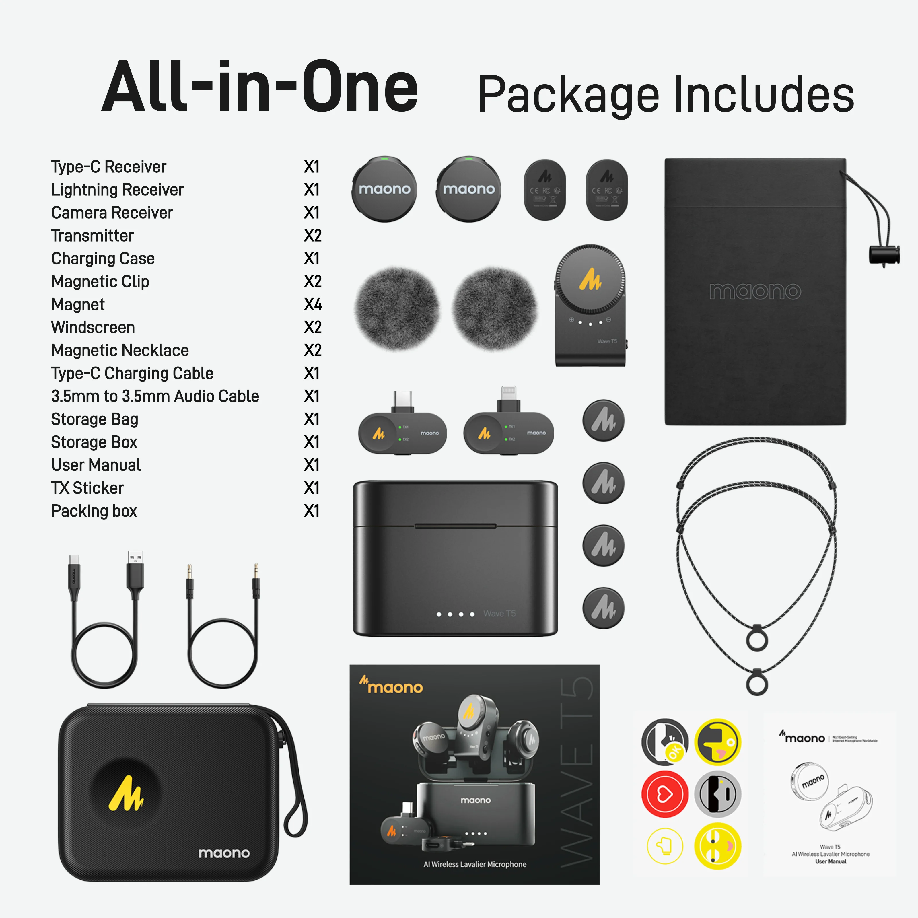 MAONO WAVE T5 定価21000円 ワイヤレスマイク Amazon.com: MAONO Wave