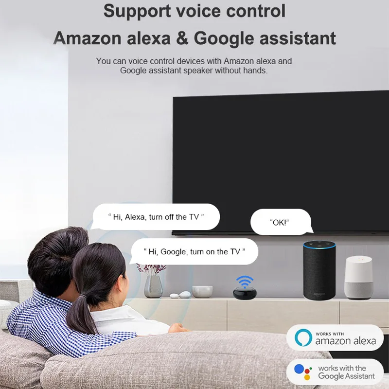 Tuya WIFI Universal Infrared Remote Control Temperature and Humidity Sensor Air Conditioning TV Remote Control Voice Alexa