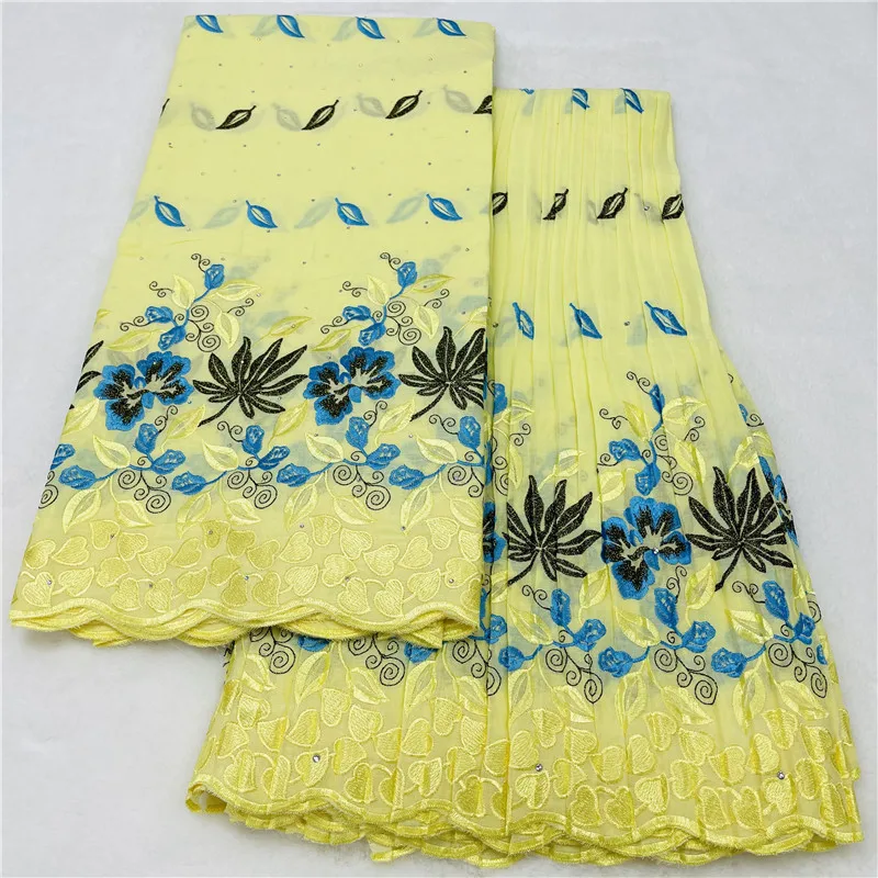 

5 + 5 ярдов, швейцарская вуаль, сухая кружевная ткань, лафая, вышивка, африканский 100% хлопок, популярный стиль в Дубае, материал для вечеринки 12L29702