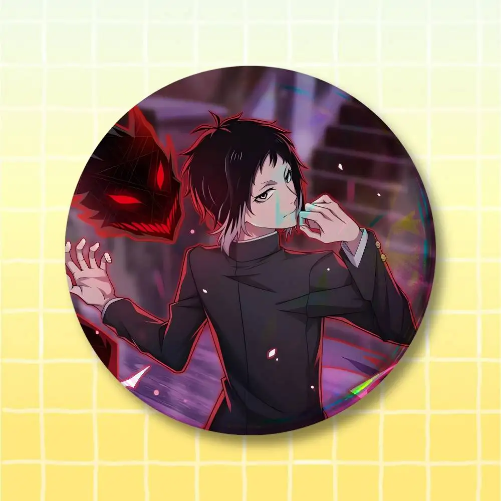 Akutagawa BSD B-Bungo Stray Dogs Button Supplies Round Badge Pins Clothes Decor Metal Pin Back Cover Metal Cover Laser Film