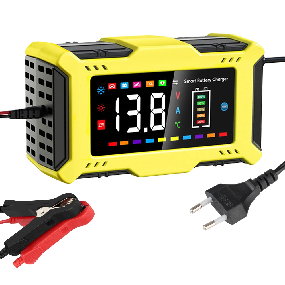 EU/US Plug Car Battery Charger 14.6V/12V 6A Pulse Repair 90W 110V/240V Input For Lead Acid / Lithium Iron Battery