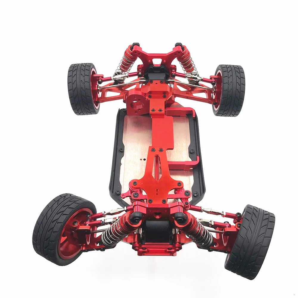 طقم تعزيز ذراع التأرجح الأمامي والخلفي من AINY مع غلاف عمود معدني لـ Wltoys 144001 124019 124018   أجزاء ترقية سيارة RC، د