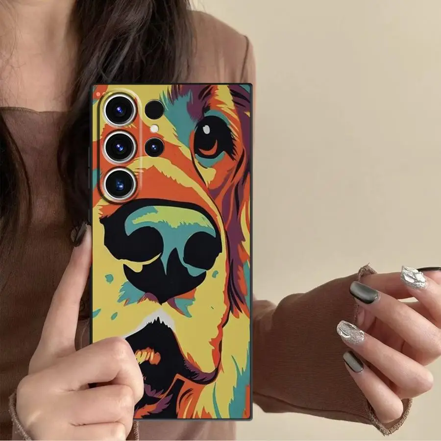 Colorful Dog Pop Painting Case for Samsung Galaxy S26 Ultra S24 S21 S23 Note 20 10 S22 S25 Plus S20 FE Phone Cover