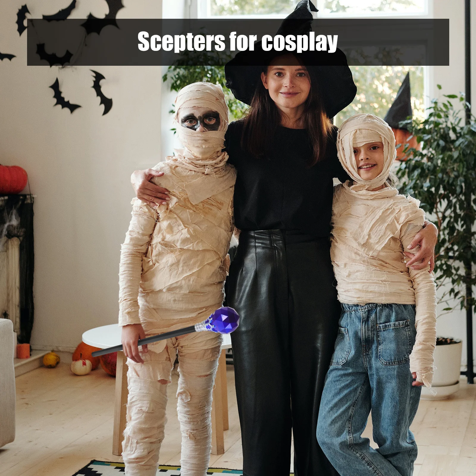 

1pc Wand Props Party Scepter Pretend Play Halloween Decorative Stick Cosplay Scepters Prop Party Supply