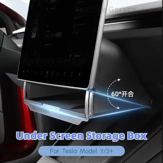 Schowek pod ekranem dla Tesla Model Y/3+ Highland Model Y Juniper Central Control Ukryty schowek Organizer Taca Akcesoria
