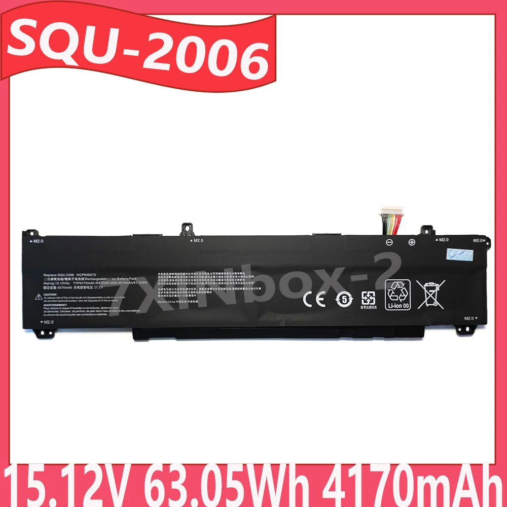 SQU-2006 15.12V 63.05Wh 4170mAh Battery For Hasee S8D Z7D6 Z8D6 For ThundeRobot 911X 911X1 Series 916QA155H