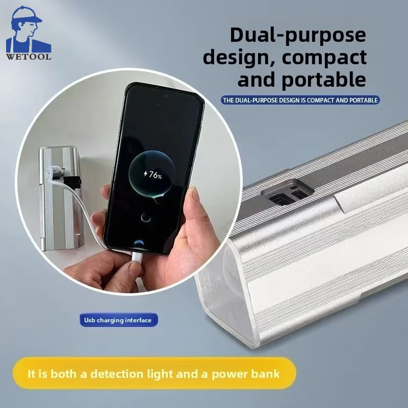 Wall Grinding Acceptance Artifact LED Flashlight USB Interface Portable Decoration Long Life Leveling Lamp