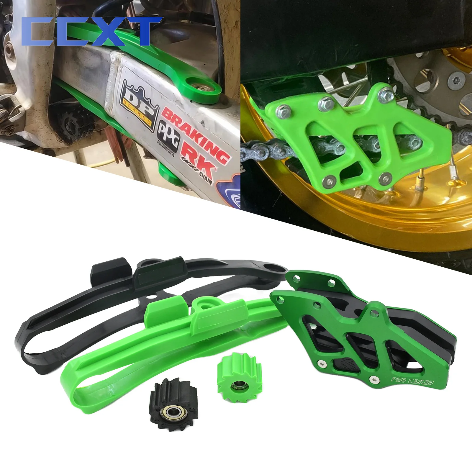 

Motorcycle Dirt Bike CNC Chain Guide Protector Plastic Swingarm Guide For Kawasaki KX KLX KX250F KX450F KLX450R 2008-2020 parts