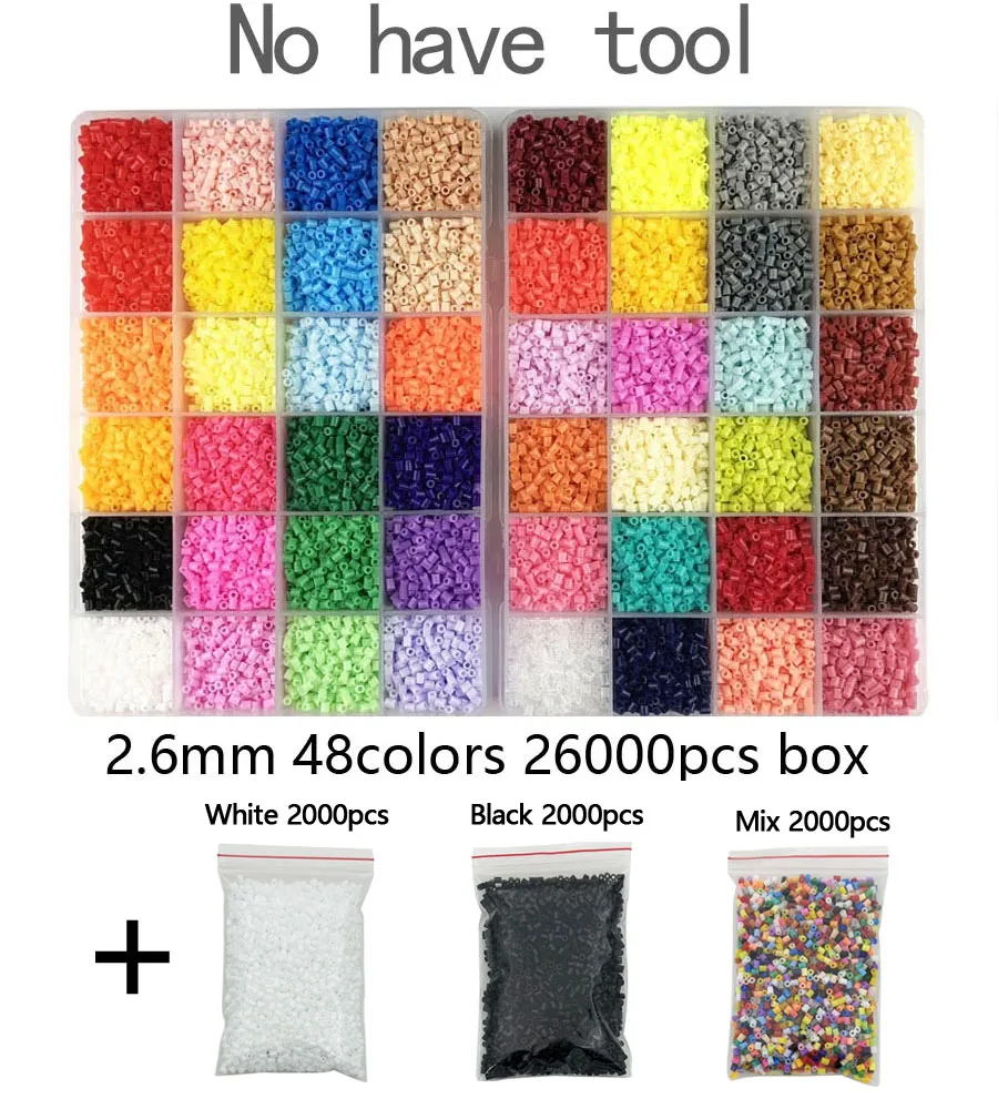 24/48/72 Colors Creative Perler Fuse BeadsToy Kit 2.6mm Hama Beads 3D Puzzle DIY Toy Kids Creative Handmade Craft Toy Gift