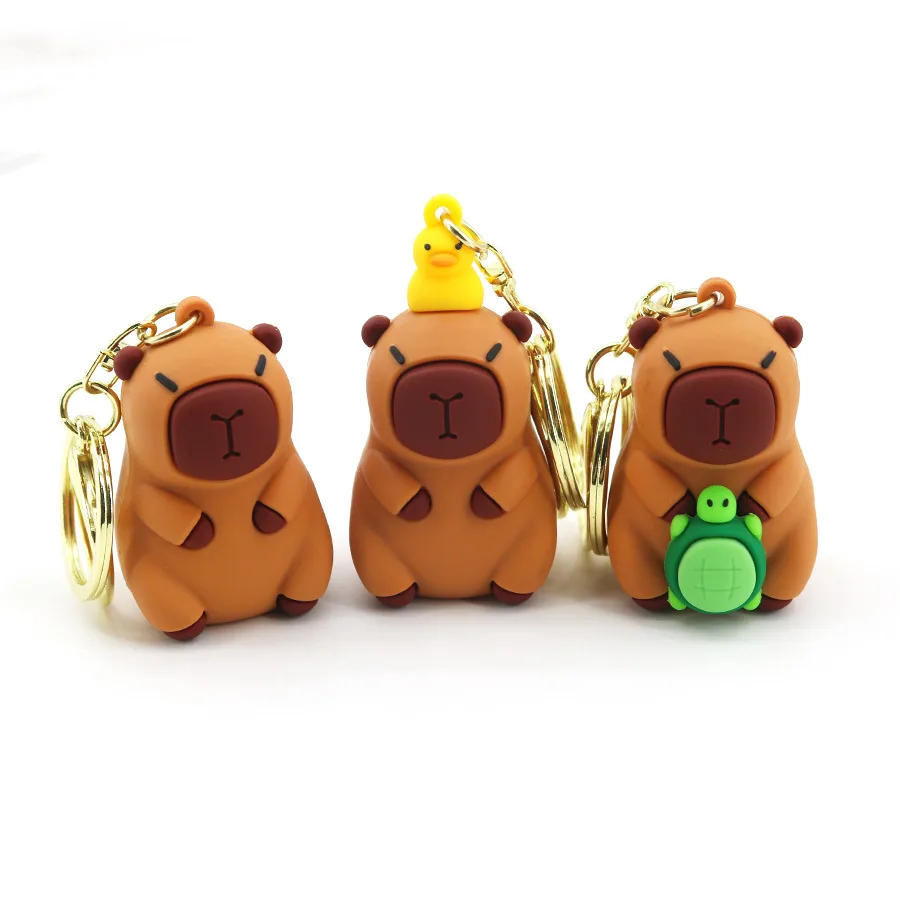 Cute Capybara Keychain Cartoon Animal Capybara Duck Capybara Hug Turtle Doll Keychain For Men Women Car Pendant Gift Jewelry