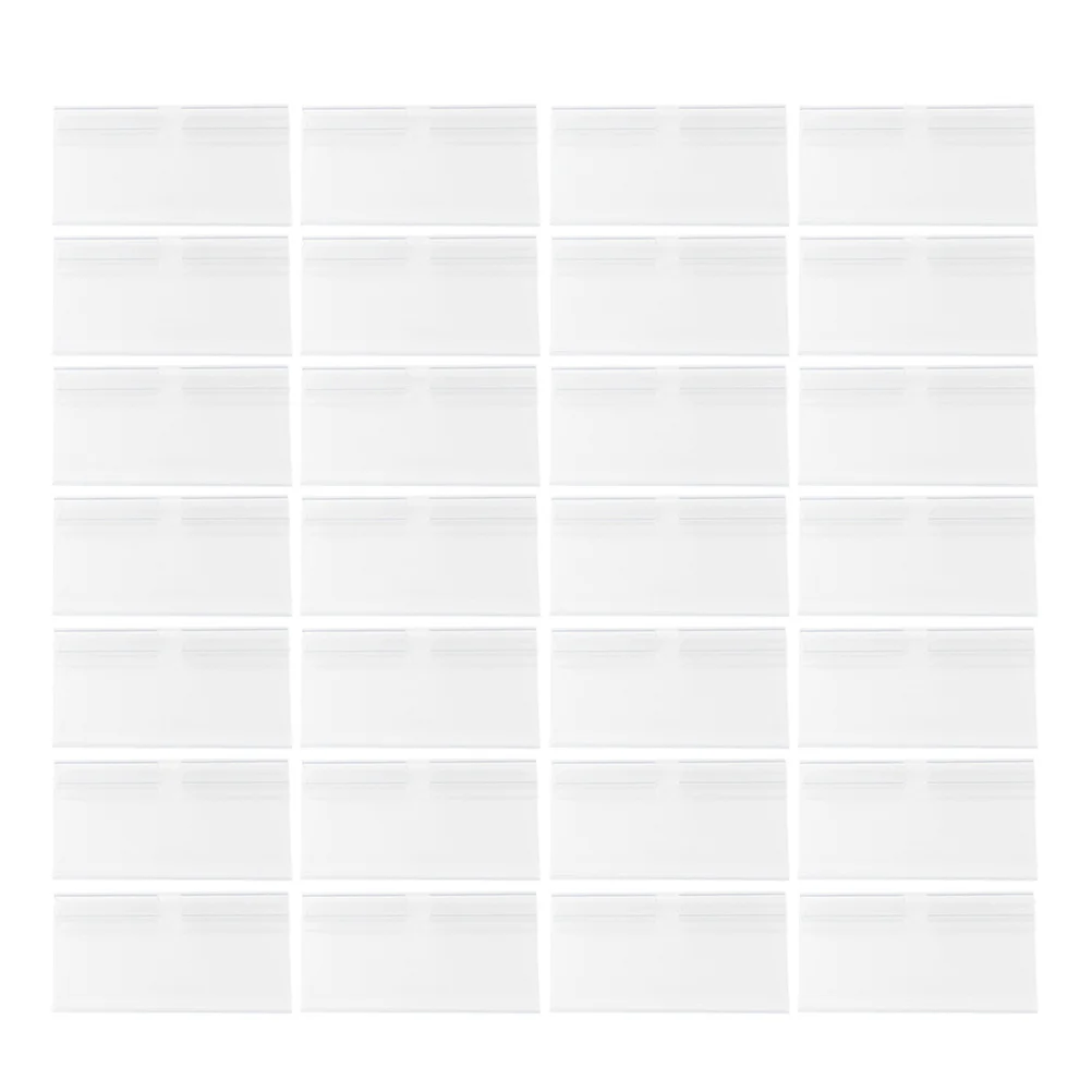 50Pcs Clear Shelf Label Holders Portable for Retail Shops Supermarket Storage Bins Label Holder Labels for Storage Bins