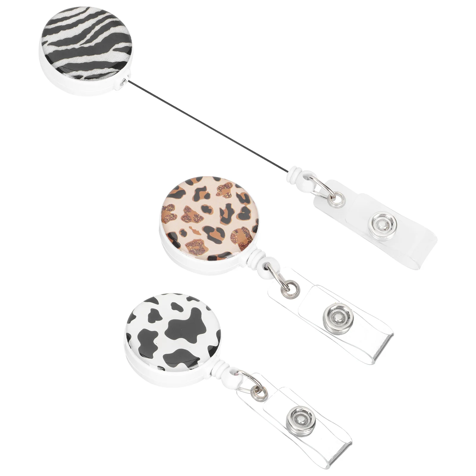 

3Pcs Retractable Badge Reel Clips Holder Clips Portable Wear-Resistant Badge Holders for Nurses Security Staff