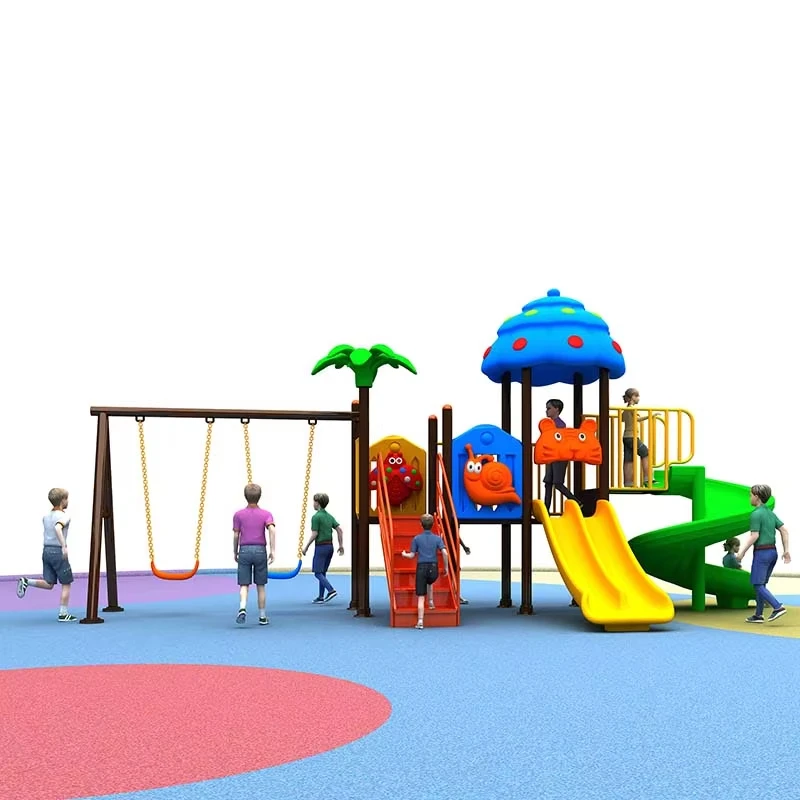 Factory Wholesale Play Ground Park Games Swing Plastic Slide Children Equipment Kids Outdoor Playground With Slides