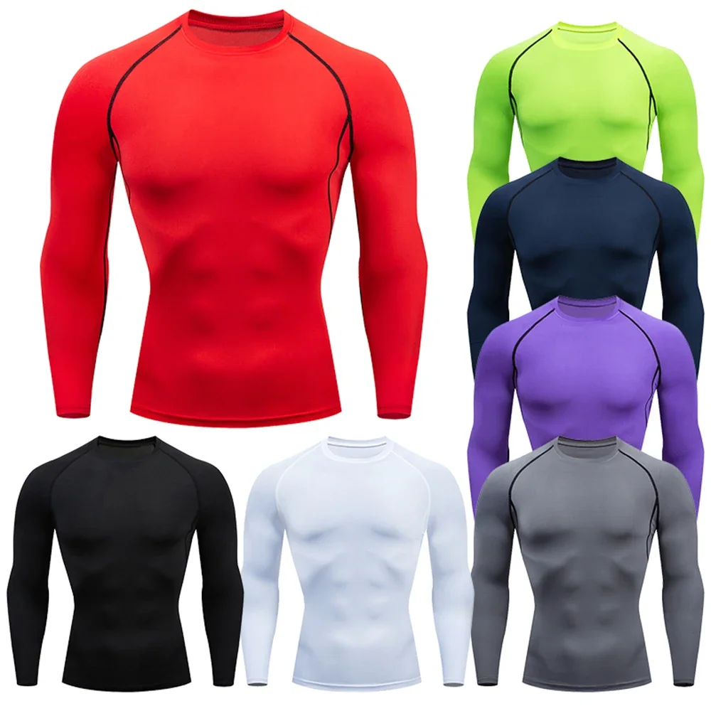 

2pcs Men's Compression Sportswear Gym Running Sport Suit Basketball Tights Clothes Football Tracksuits Set Fitness Jogging Shirt