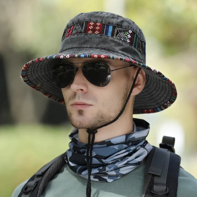 

Sun Hat for Men and Women, Summer Outdoor Leisure Sun Hat, Denim Sun Protection Cap, Fishing Wide-brimmed Hat, Fisherman's Cap