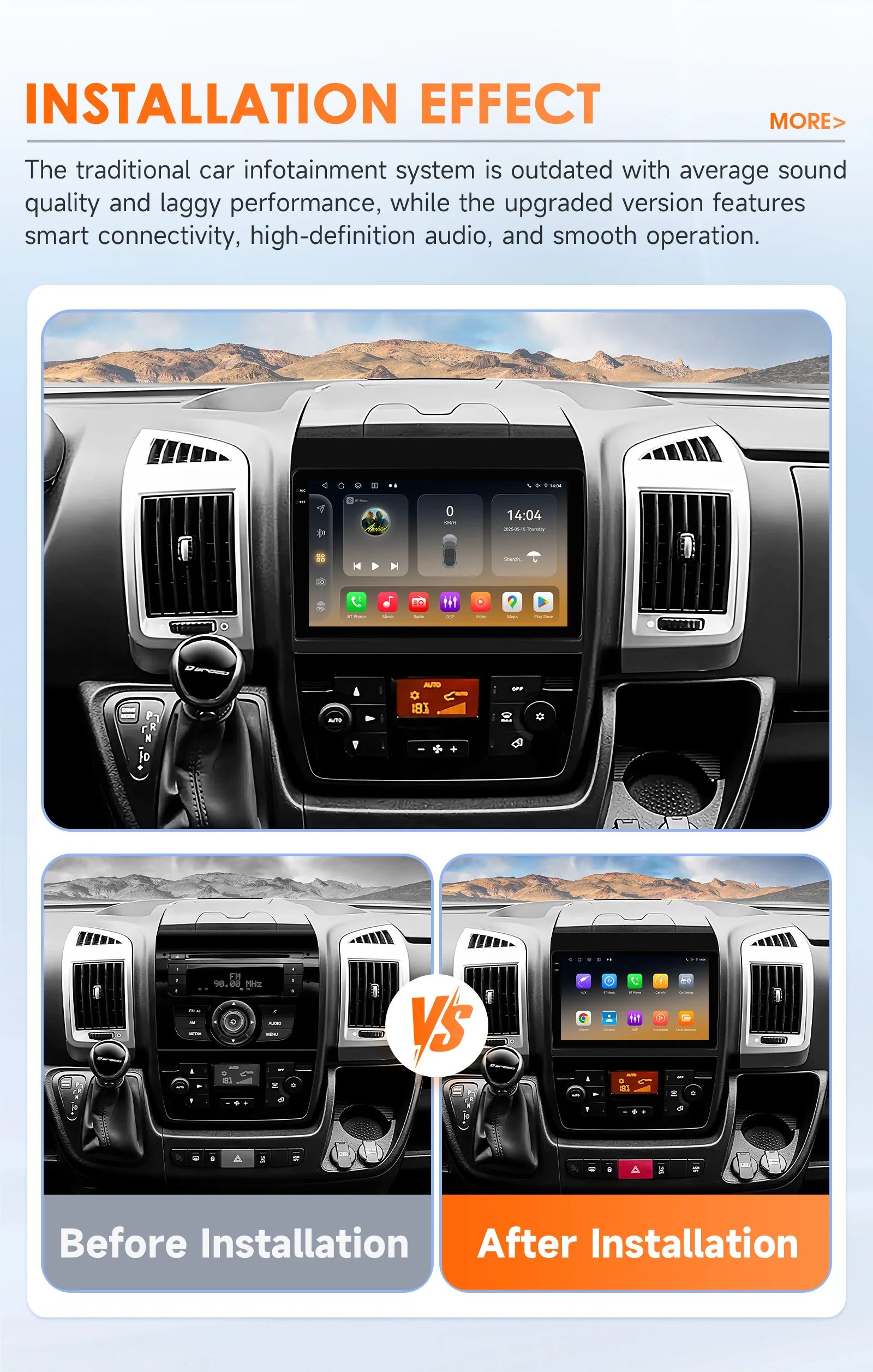 Hizpo CarPlay 4G 6115 AI-Systeme Android 14 Autoradio für Fiat Ducato 3 2006-2022 Multimedia-Videoplayer GPS 2 Din Autoradio – Detail 9