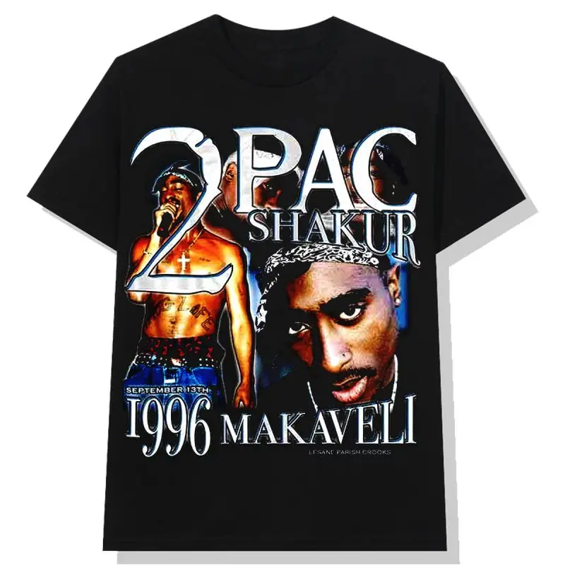 

Мужская футболка Тупак Шакур Хайл Мэри Альбом Футболка Уличный хип-хоп Панк Хлопковая футболка свободного покроя Уличная одежда с графикой Унисекс