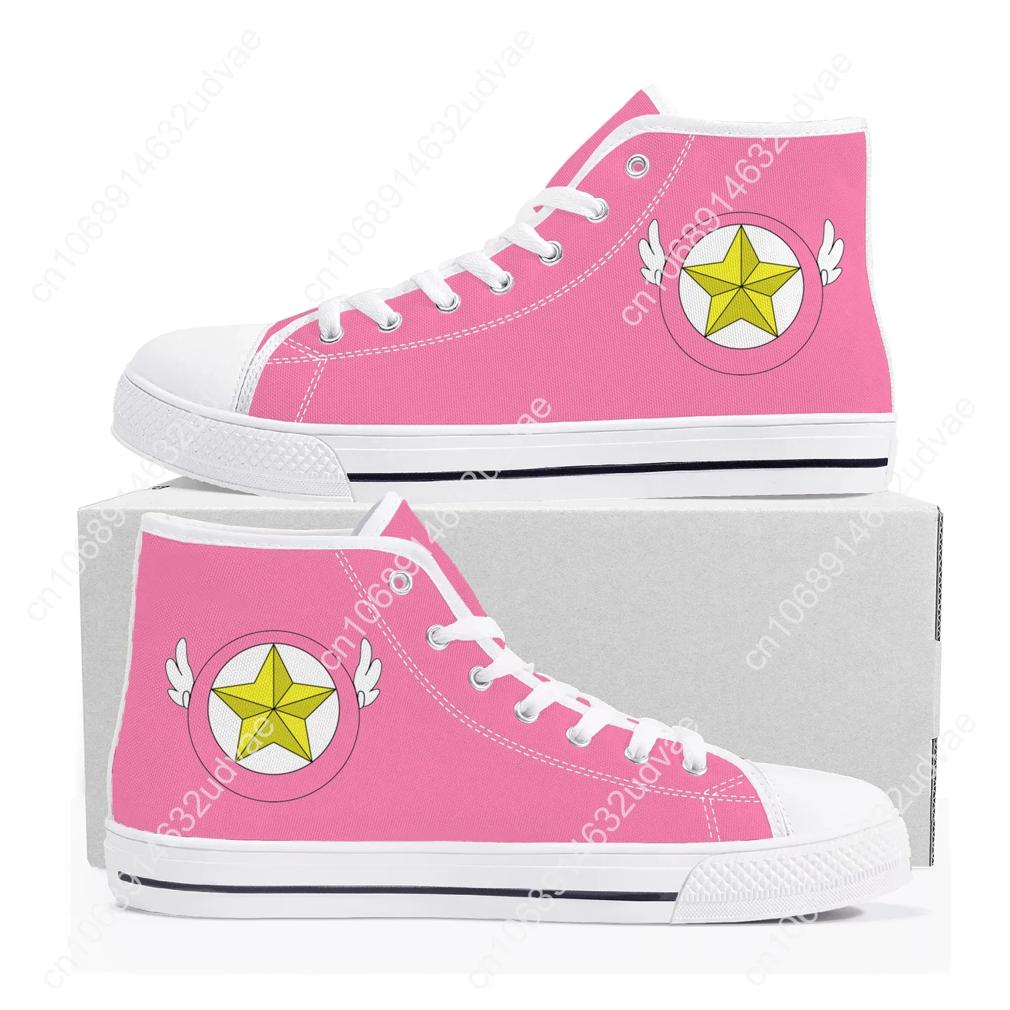 Cartoon Cardcaptor Sakura High Top Sneakers High Quality Mens Womens Teenager Canvas Sneaker Casual Couple Shoes Custom Shoe
