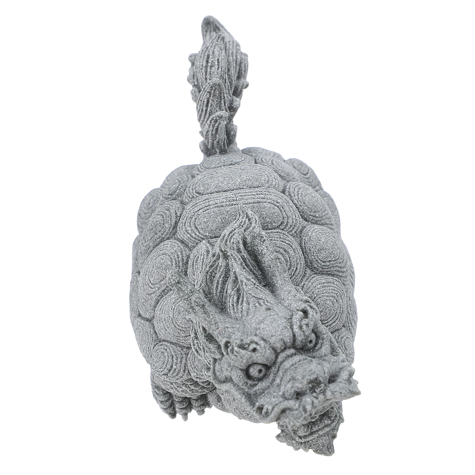

Dragon Turtle Ornament Stone Feng Shui Statue Lucky Decor Aquarium Garden Grey Chinese Microlandscape Landscape Sculpture Home