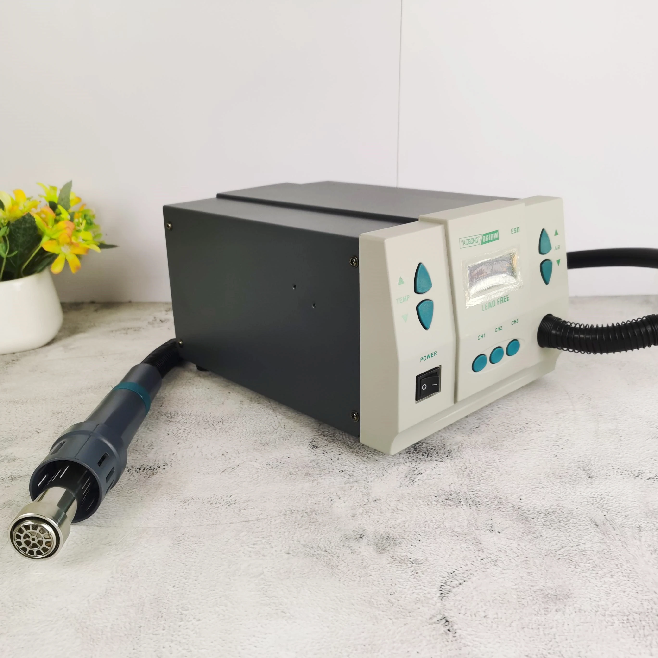 220V 110V YAOGONG 861DW 1000W Hot Air Rework Station PCB Soldering Repair Tool with Replaceable 5 8 10mm Heat Gun Nozzle