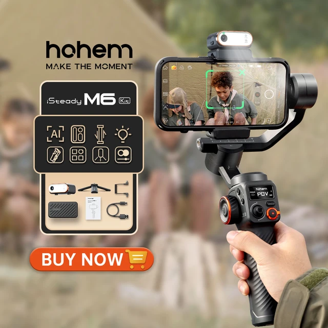 Hohem-iSteady M6 Kit Gimbal for Smartphone, 3-Axis Gimbal, AI 