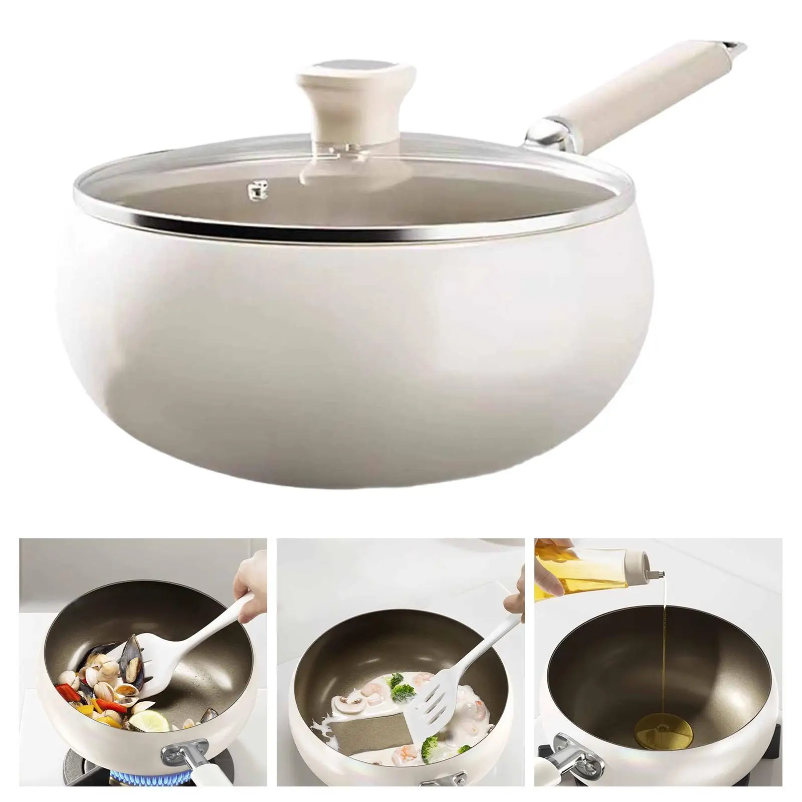 مقلاة غير لاصقة سهلة التنظيف، أواني طهي هدية لحساء الخضروات الإفطار #3